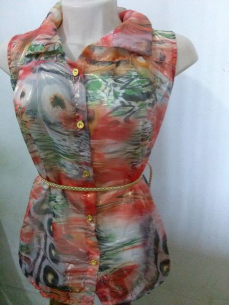 Camiseta Fina - Estampa de Floral - (b)